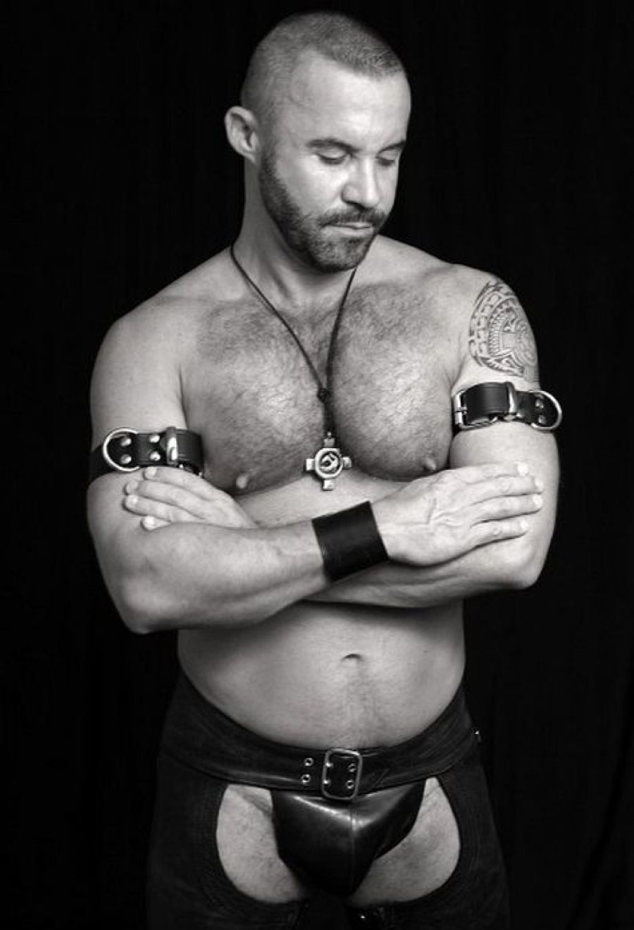 Gay man bear leather