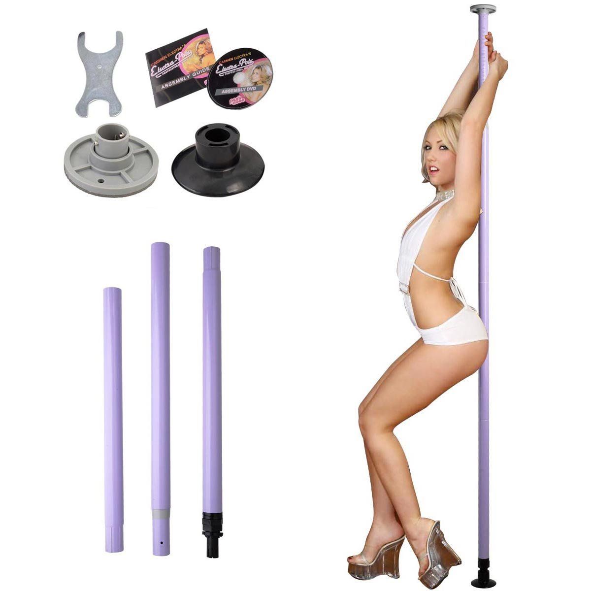 Peek-a-boo stripper pole dancing set