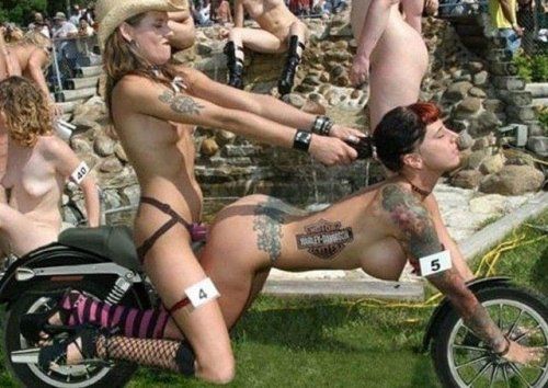 Stupid biker slut