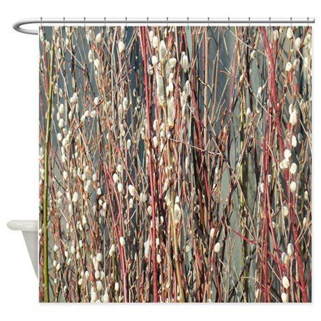 Pussy willow shower curtain