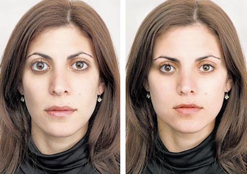 Attractive facial features woman