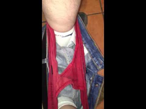 Guy peeing on briefs
