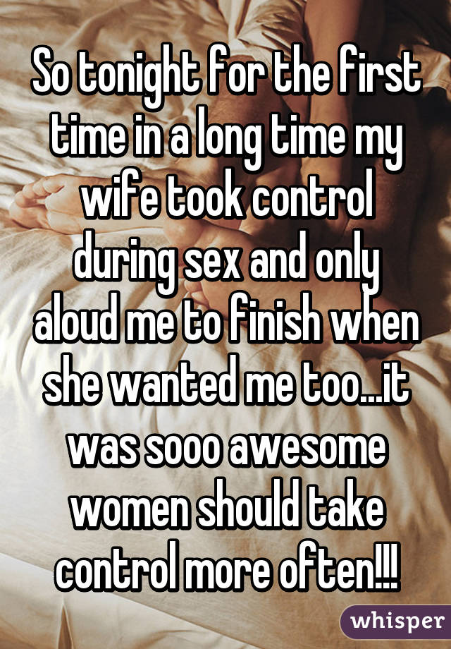 Wife takes control
