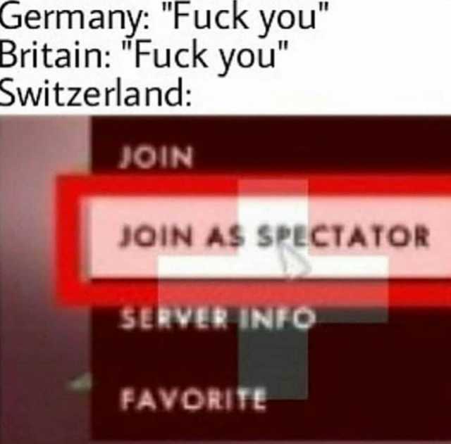 I want to fuck in Switzerland