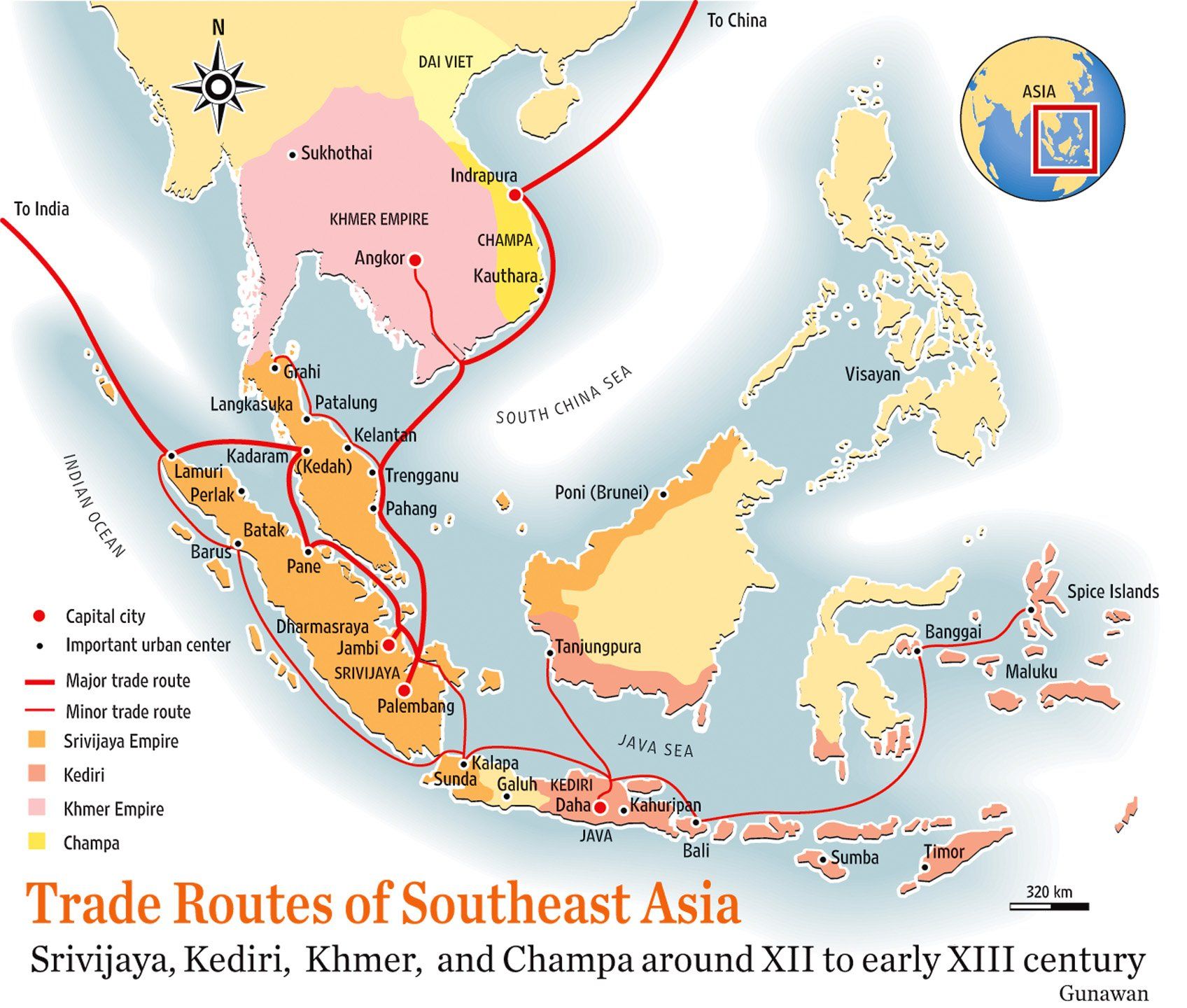 Asian map trade
