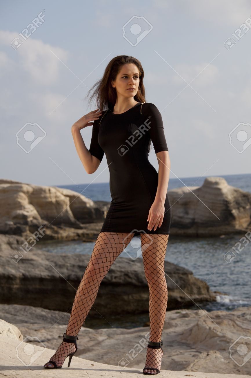 Black dress and pantyhose