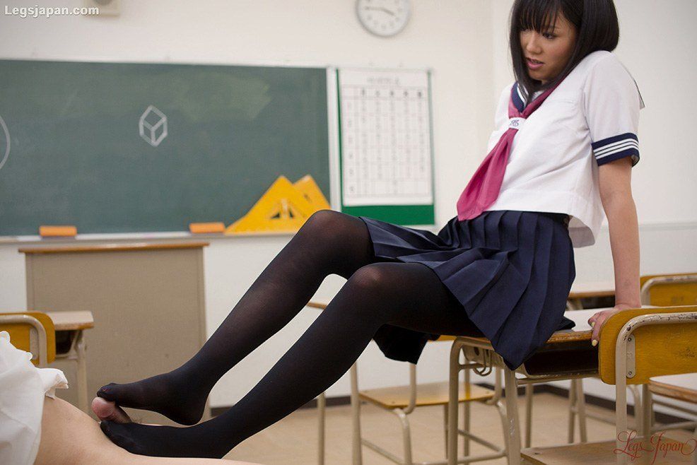 best of Footjob pantyhose Japanese teacher