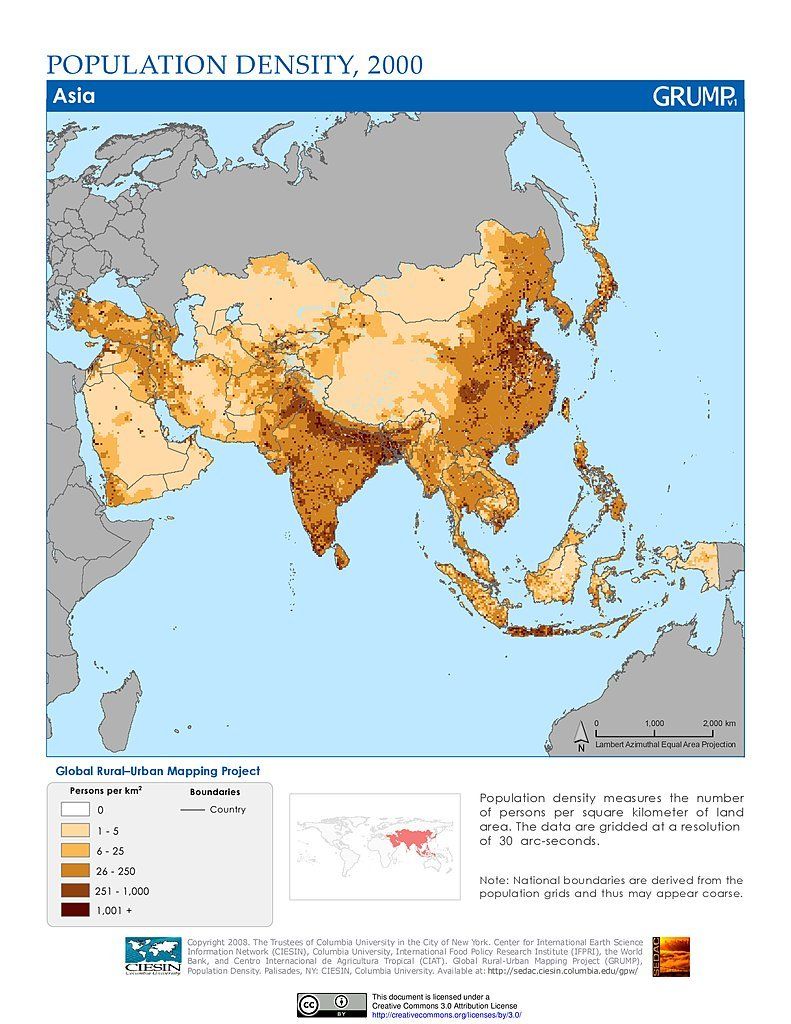 Asian maps in 1990