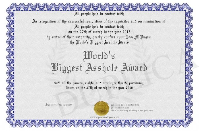 Asshole award image
