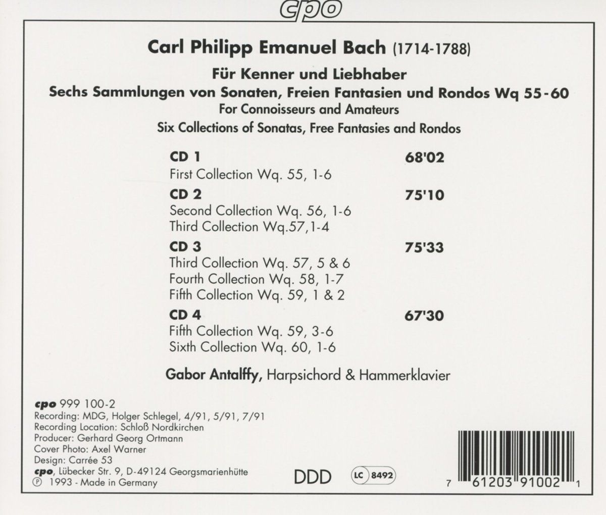 best of Bach c.p.e connoisseur Amateur