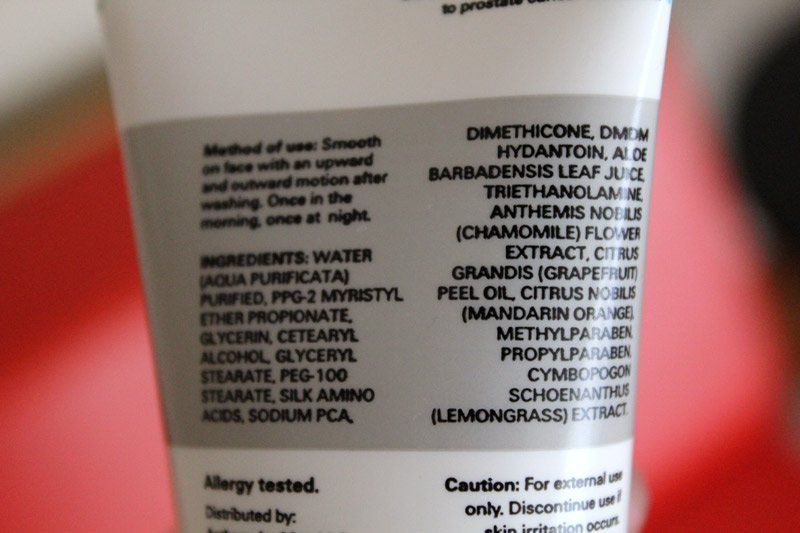 Facial product ingredients