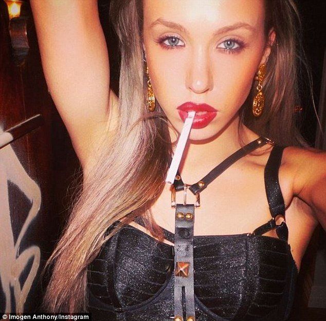 Girl in bondage for smoking
