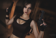 Lara croft blowjob gun